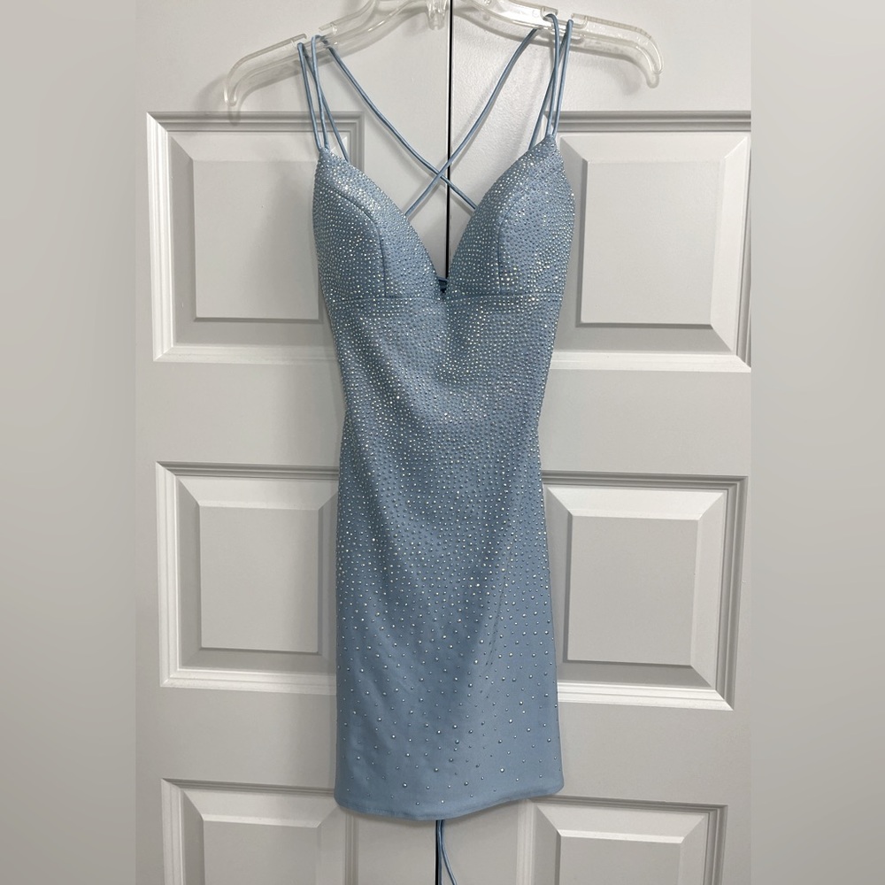 Sherri Hill Light Blue Short Dress #54831